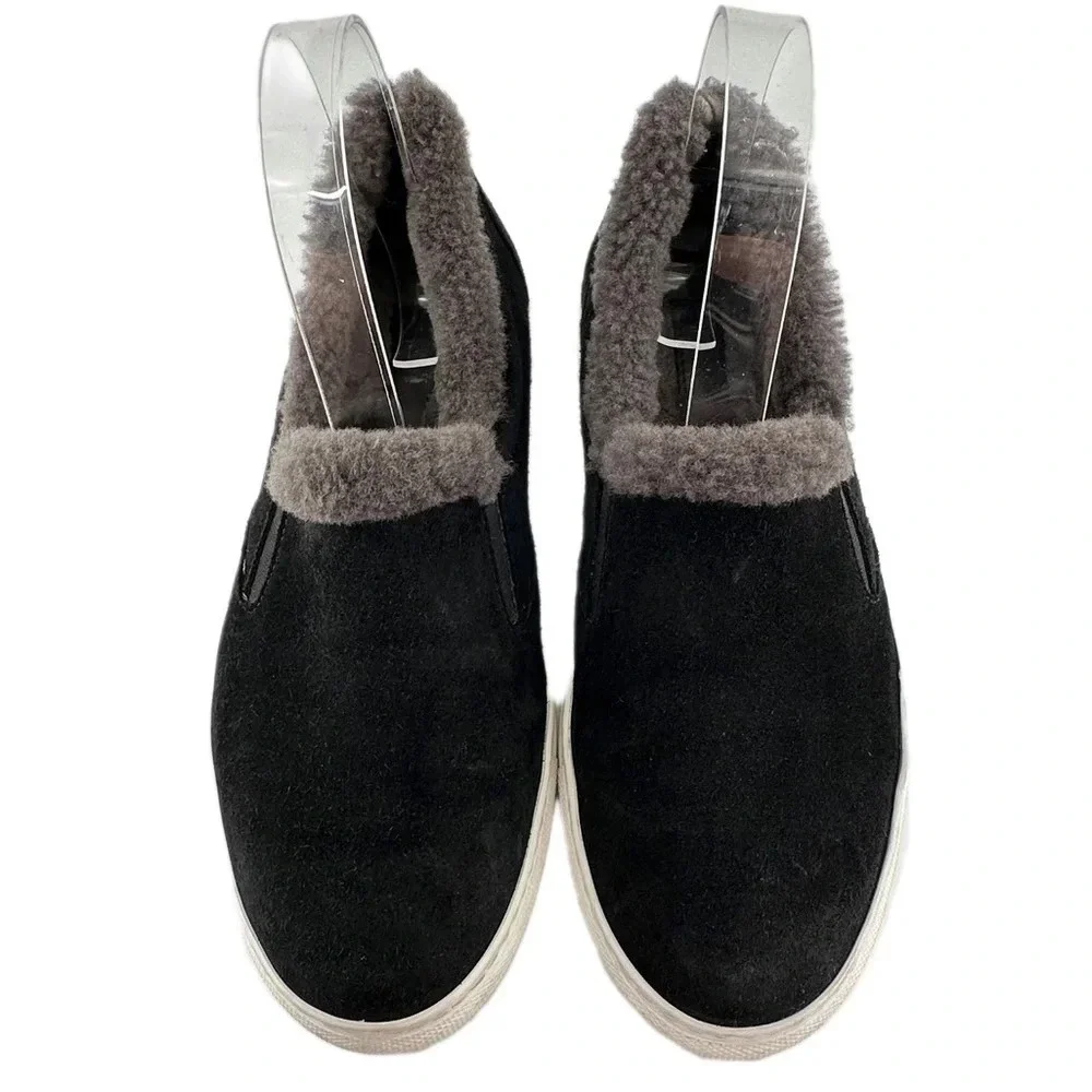 M Gemí womens flats size 37.5 black Italian suede cozy fashion sneakers